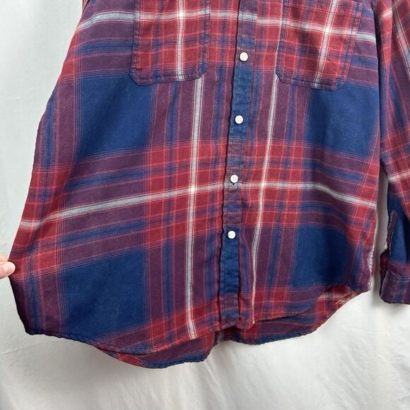 Mossimo Supply Co Flannel Shirt Women's XL Boyfriend Fit Multi Color Plaid - Picture 4 of 8